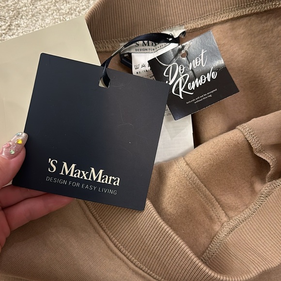 BRAND NEW WITH TAGS MaxMara Fleece Joggers Sz XS Beige - Picture 4 of 5